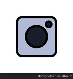 Camera, Instagram, Photo, Social Flat Color Icon. Vector icon banner Template