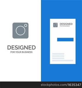 Camera, Instagram, Photo, Social Grey Logo Design and Business Card Template
