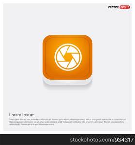 Camera Lens Icon Orange Abstract Web Button - Free vector icon
