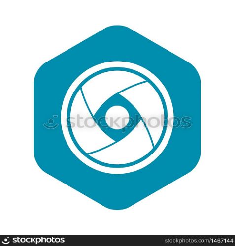 Camera lens icon. Simple illustration of camera lens vector icon for web. Camera lens icon, simple style