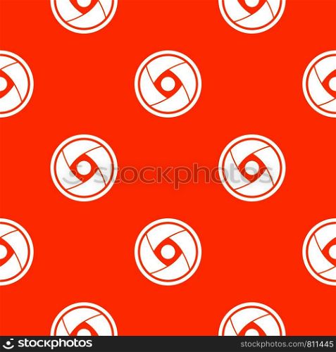 Camera lens pattern repeat seamless in orange color for any design. Vector geometric illustration. Camera lens pattern seamless