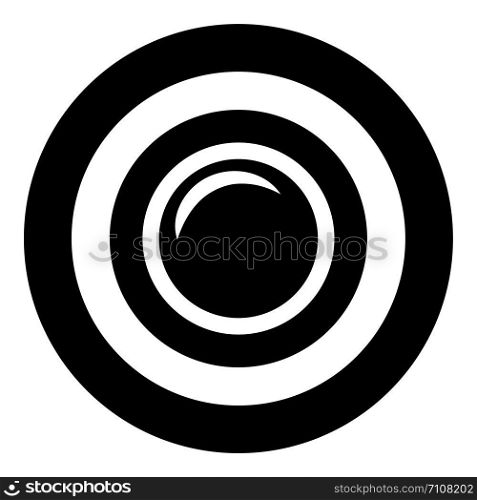 Camera lens photo equipment icon in circle round black color vector illustration flat style simple image. Camera lens photo equipment icon in circle round black color vector illustration flat style image