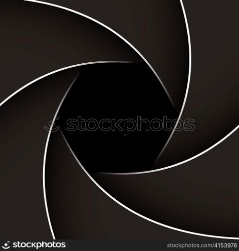 Camera lens shutter background with copy space