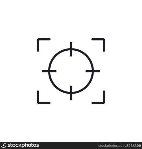 Camera lens vector icon on white background.
