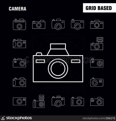 Camera Line Icon for Web, Print and Mobile UX/UI Kit. Such as: Camera, Digital, Dslr, Photography, Camera, Digital, Dslr, Photography, Pictogram Pack. - Vector