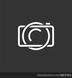 Camera Line Logo Template Illustration Design. Vector EPS 10.