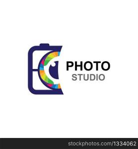 Camera logo creative vector icon illustration design