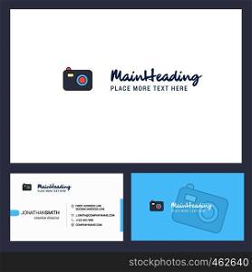 Camera Logo design with Tagline & Front and Back Busienss Card Template. Vector Creative Design