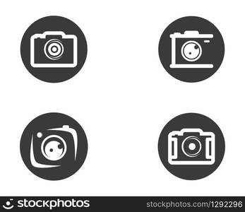 Camera logo template vector icon illustation design