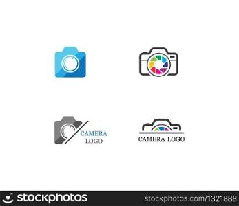 Camera logo template vector icon illustation design