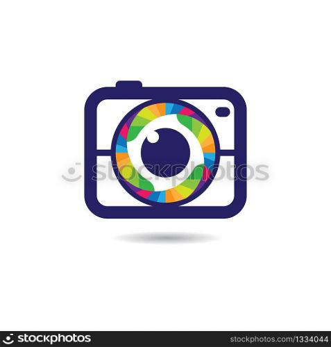 Camera logo vector icon illustration design