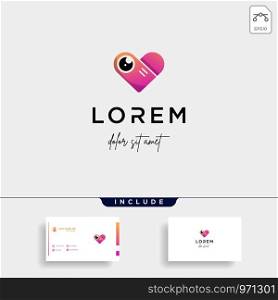 Camera Love Logo Template Vector Design. Camera Love Logo Template Vector Symbol Design