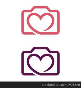 Camera Love vector Logo Template