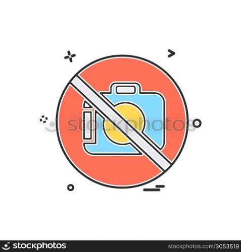 Camera not allowed icon design vector