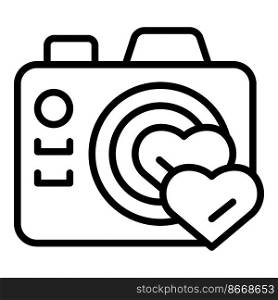 Camera party icon outline vector. Wedding event. Ceremony marriage. Camera party icon outline vector. Wedding event