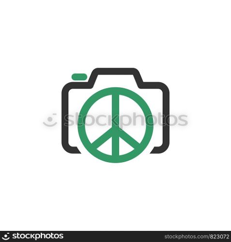 Camera Peace Icon Logo Template Illustration Design. Vector EPS 10.