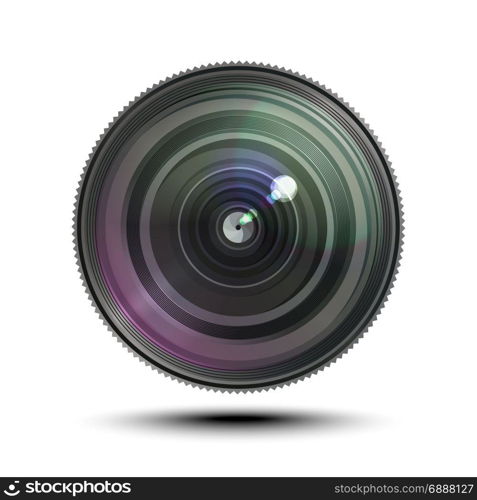 Camera photo lens.. Camera photo lens on white background. Vector illustration.