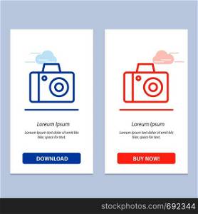 Camera, Photo, Studio Blue and Red Download and Buy Now web Widget Card Template
