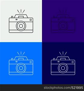 Camera, photography, capture, photo, aperture Icon Over Various Background. Line style design, designed for web and app. Eps 10 vector illustration. Vector EPS10 Abstract Template background