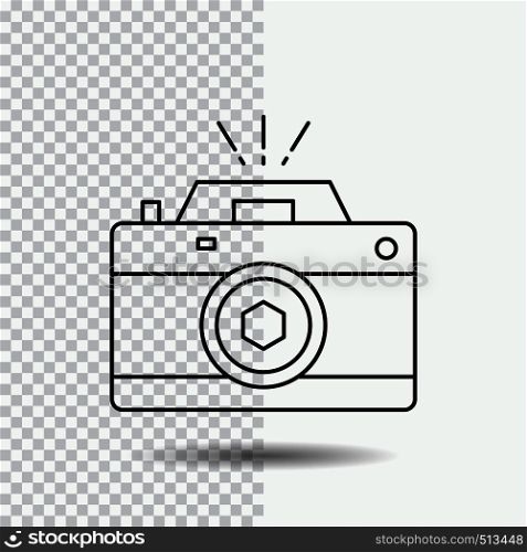 Camera, photography, capture, photo, aperture Line Icon on Transparent Background. Black Icon Vector Illustration. Vector EPS10 Abstract Template background