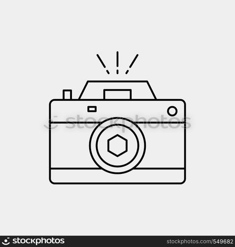 Camera, photography, capture, photo, aperture Line Icon. Vector isolated illustration. Vector EPS10 Abstract Template background