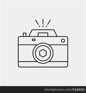 Camera, photography, capture, photo, aperture Line Icon. Vector isolated illustration. Vector EPS10 Abstract Template background