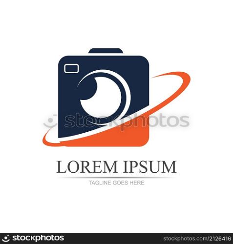 camera photography logo icon vector design template