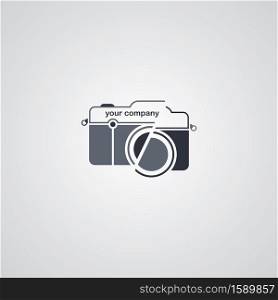 camera photography logo template theme vector art illustration. photography logo template theme