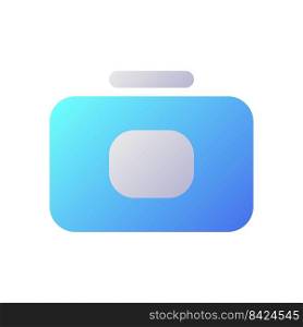 Camera pixel perfect flat gradient two-color ui icon. Making photo. Technology. Messenger feature. Simple filled pictogram. GUI, UX design for mobile application. Vector isolated RGB illustration. Camera pixel perfect flat gradient two-color ui icon