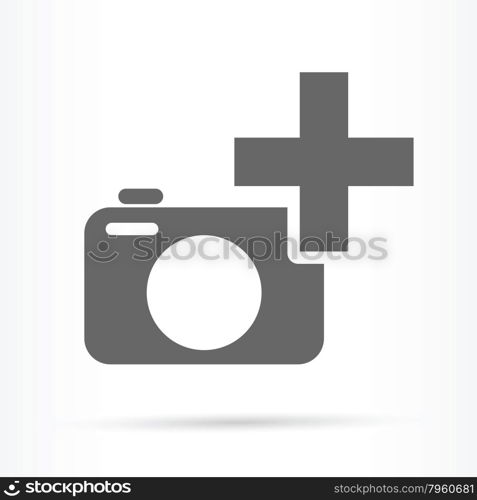 camera plus sign icon add image vector illustration