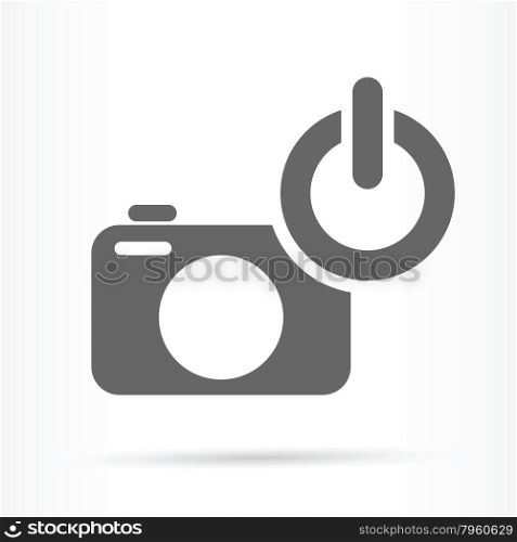 camera power on switch icon vector illustration