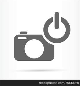 camera power on switch icon vector illustration