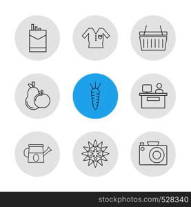 camera , reception , carrot , pear , apple , fruits , technology , nature , health , apple , carrot , flower , compass , honey , pear , strawberry , icon, vector, design, flat, collection, style, creative, icons