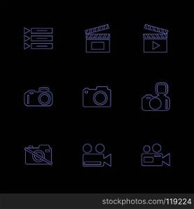 Camera ,  recorder , capture , click , photography , photograph , image , tv , video , microphone , speaker , icon, vector, design,  flat,  collection, style, creative,  icons