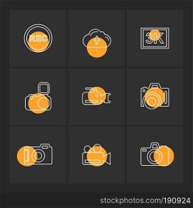 Camera ,  recorder , capture , click , photography , photograph , image , tv , video , microphone , speaker , icon, vector, design,  flat,  collection, style, creative,  icons