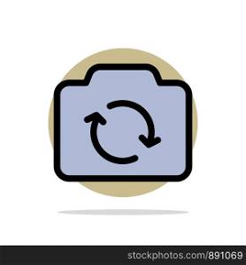 Camera, Refresh, Basic, Ui Abstract Circle Background Flat color Icon