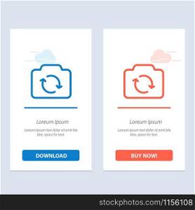 Camera, Refresh, Basic, Ui Blue and Red Download and Buy Now web Widget Card Template