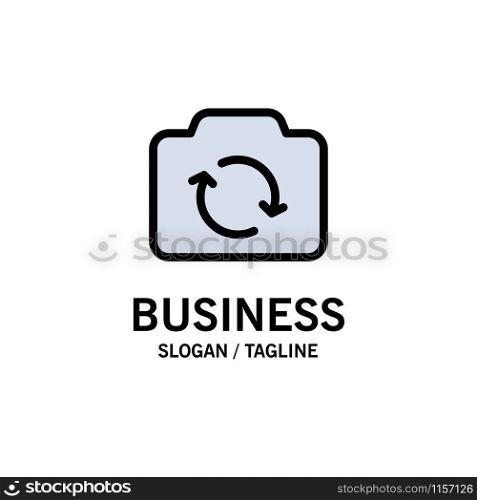 Camera, Refresh, Basic, Ui Business Logo Template. Flat Color