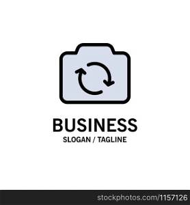 Camera, Refresh, Basic, Ui Business Logo Template. Flat Color