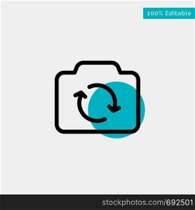 Camera, Refresh, Basic, Ui turquoise highlight circle point Vector icon