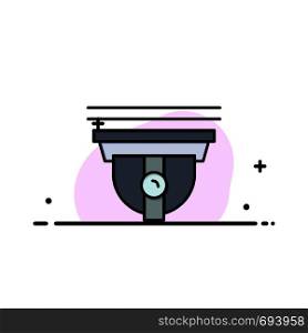 Camera, Security, Secure, Cam Business Flat Line Filled Icon Vector Banner Template