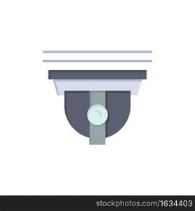 Camera, Security, Secure, Cam  Flat Color Icon. Vector icon banner Template
