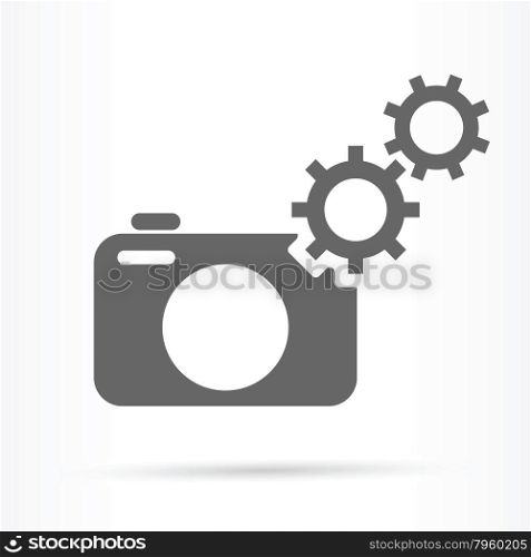 camera settings gears icon vector illustration