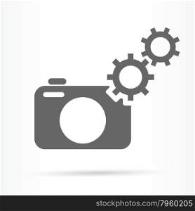 camera settings gears icon vector illustration