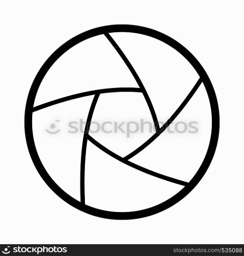 Camera shutter aperture icon in simple style on a white background. Camera shutter aperture icon, simple style