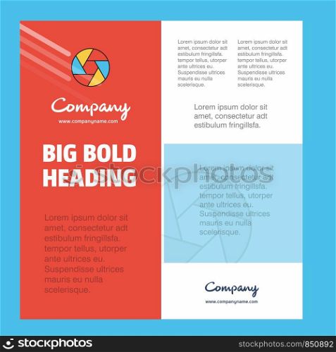 Camera shutter Business Company Poster Template. with place for text and images. vector background