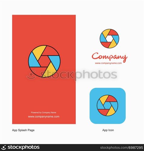 Camera shutter Company Logo App Icon and Splash Page Design. Creative Business App Design Elements