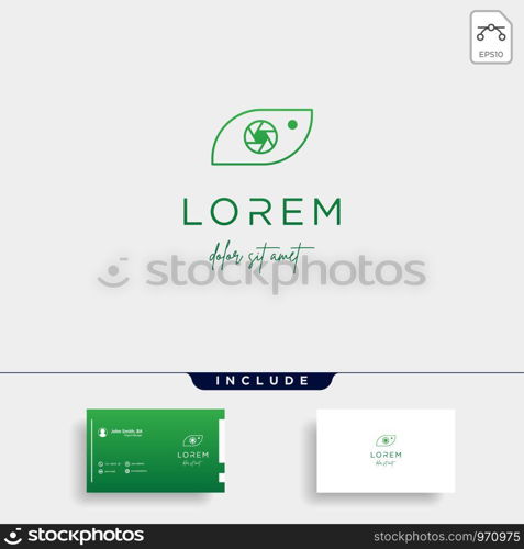 Camera Shutter Leaf Logo Design Vector Illustration. Camera Shutter Leaf Logo Design Vector Icon