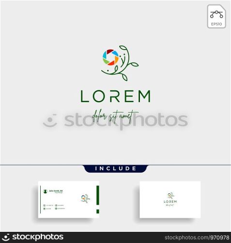 Camera Shutter Leaf Logo Design Vector Illustration. Camera Shutter Leaf Logo Design Vector Icon