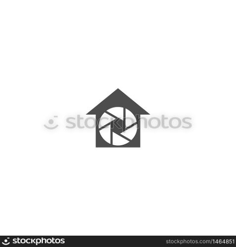 Camera shutter, logo House illustration